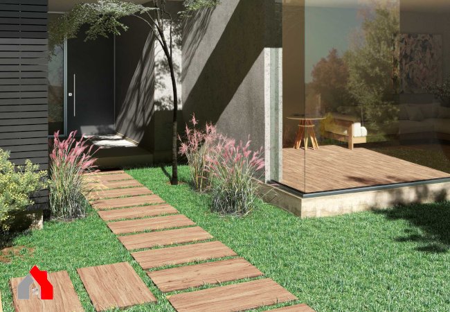 طراحی کف حیاط و باغچه